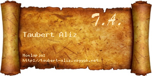 Taubert Aliz névjegykártya